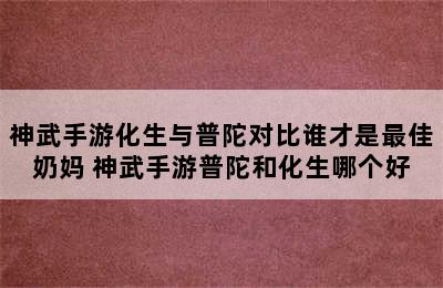 神武手游化生与普陀对比谁才是最佳奶妈 神武手游普陀和化生哪个好